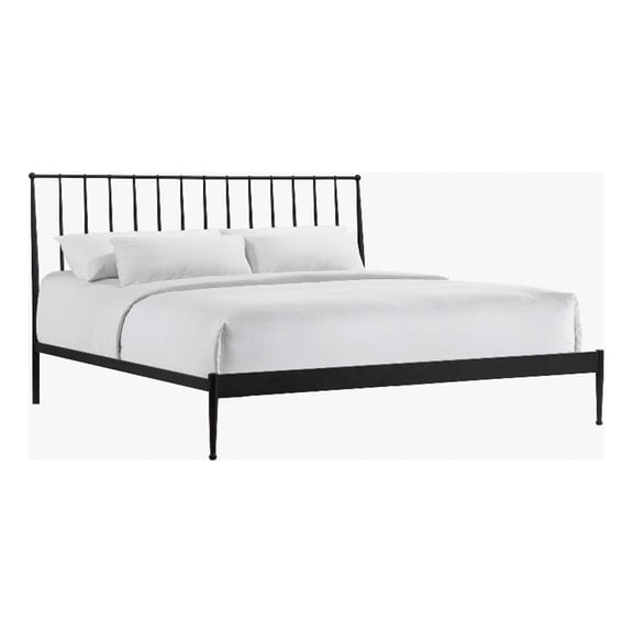 Intercon Transitional King Metal Bed in Matte Black