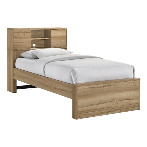 Intercon Vega Twin Bookcase Bed in Natural Nutmeg