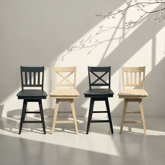 Intercon Wooden Barstool with X Back in Natural