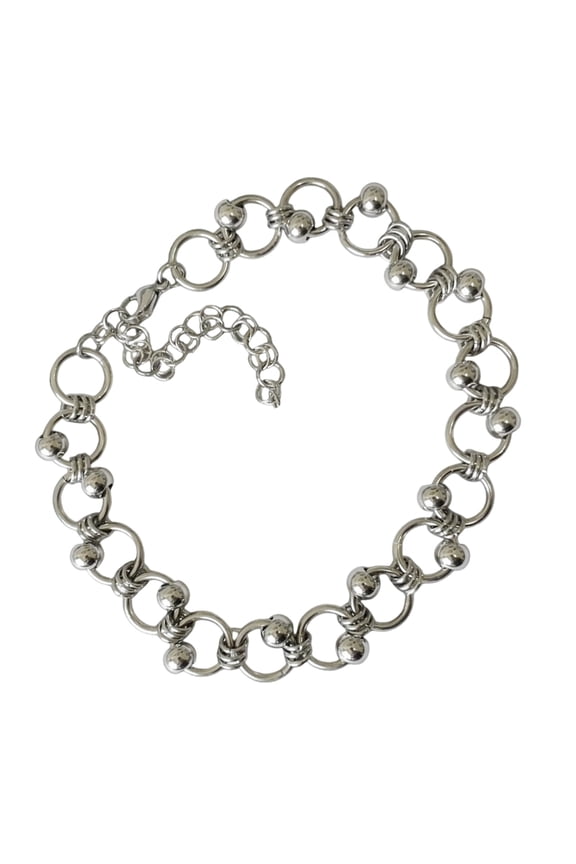 Interconnecting Loop Chain Necklace Lightweight Alloy Jewelry For Laying Outfits