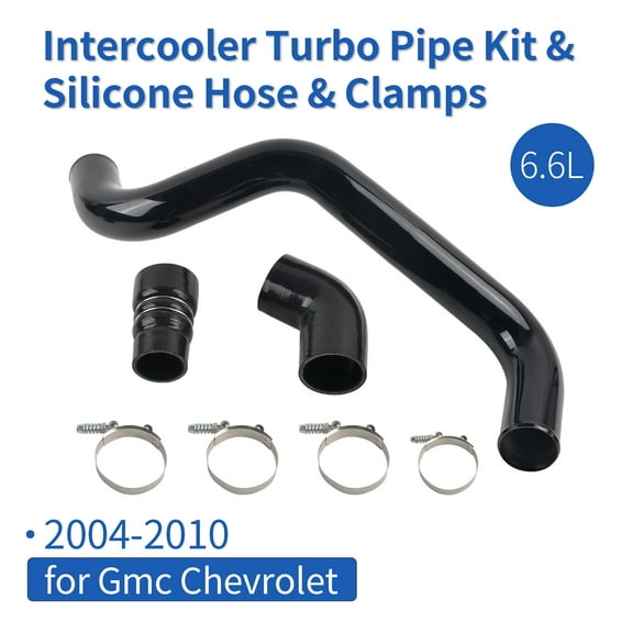 Intercooler Hose Kit Hot Side for 2004 - 2010 GMC Chevrolet 6.6L Black