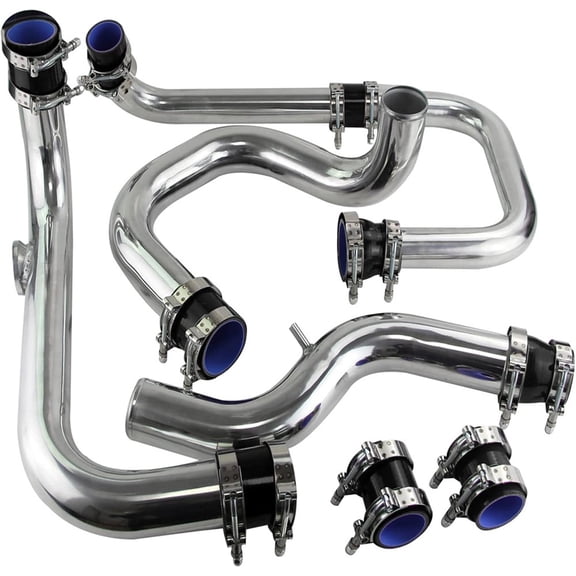 Intercooler Pipe & Blk/Blu Boot Kit Polished For Acura Integra For 1990-01 Honda