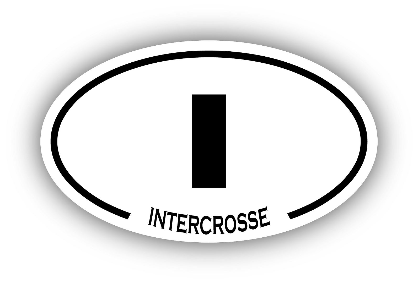 Intercrosse I Oval Bumper Sticker 3M Vinyl Decal 3 in x 5 in - Walmart.com