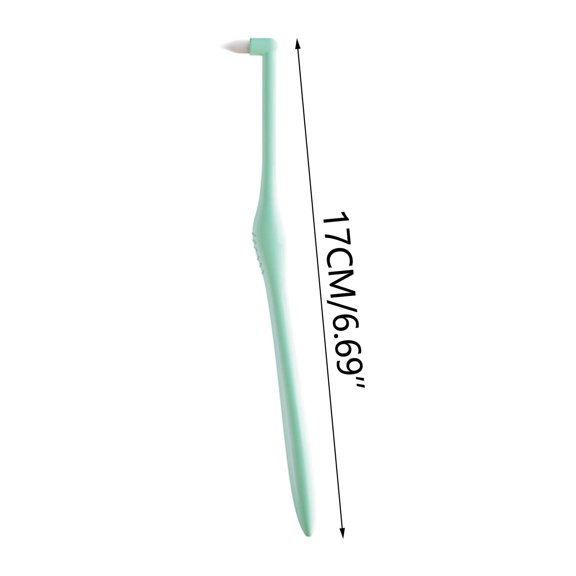 Interdental Brush Single-Tufted Tapered Head For Orthodontic Braces And Wisdom Teeth Cleaning Green 1 Count