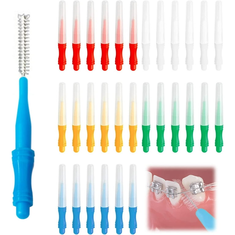 Interdental Brushes 50PCS Toothpick 2.5mm 3mm Tooth Cleaner Tooth Flossing Head Soft Picks Healthy Dental Hygiene Brush Dental Pick for Daily Healthy