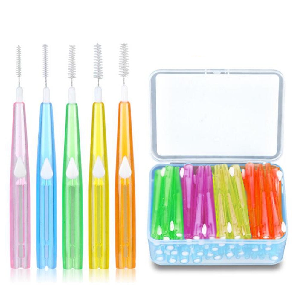 Interdental Brushes 60pcs Toothpick Interdental Brushes Tooth Flossing