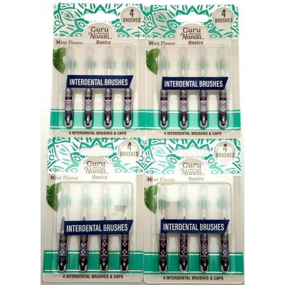 Interdental Brushes & Caps Bendable Dental Teeth Braces Comfort Grip 4 packs