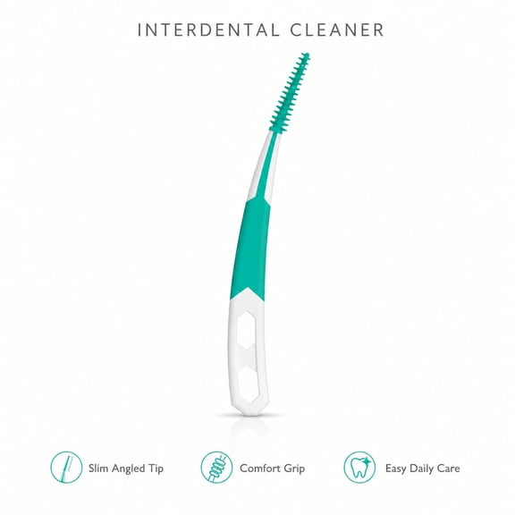 Interdental Cleaning Picks with Soft Bristles, Angled Dental Picks with Comfort Grip Handle and Travel Case for Daily Teeth Cleaning, Home and On-the-Go Oral Care
