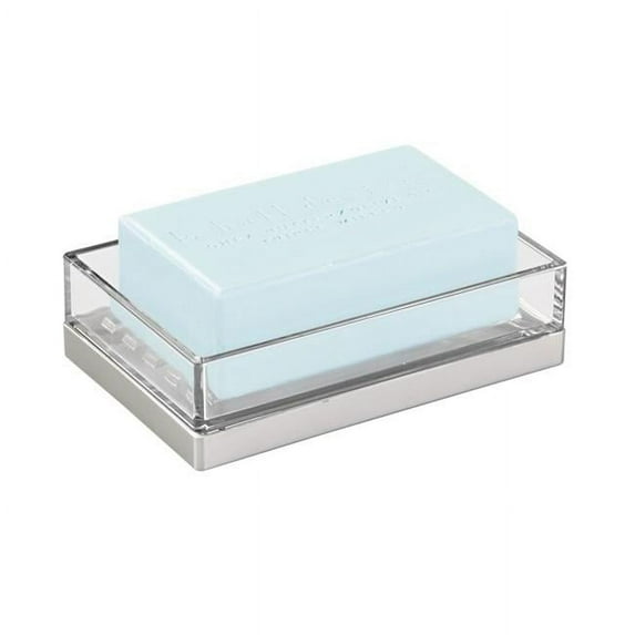 Interdesign 4005077 Clarity Brushed Clear Plastic Soap Dish
