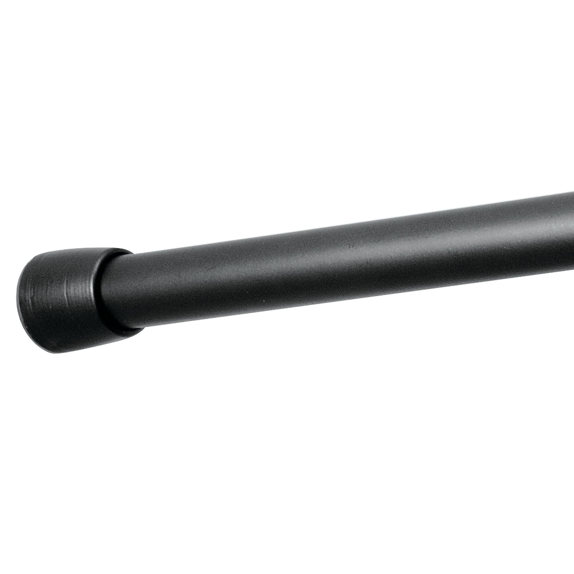 Small Matte Black Adjustable Metal Tension Curtain Rod