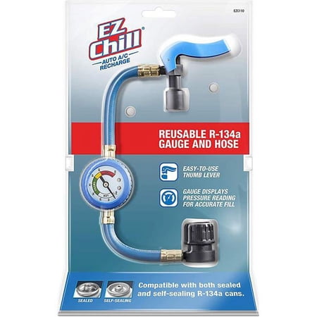 Interdynamic EZC1104 EZ Chill R-134A Reusable Recharge Gauge & Hose Kit