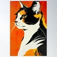 thumbnail image 1 of Interested Cat Poster Wall Art, Modern Wall Decor For Living Room Bedroom, 16x24 UNFRAMED, 1 of 2