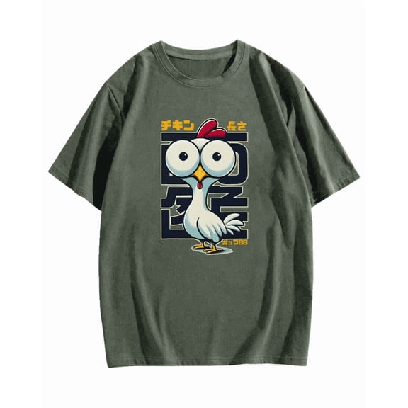 Interesting Big eyed Chicken Cotton casual T-shirt
