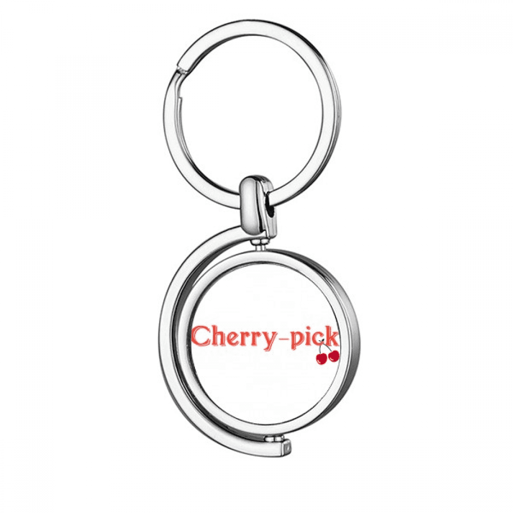 Interesting Catchword Cherry Pick Rotating Keychain Metal Keyring Holder