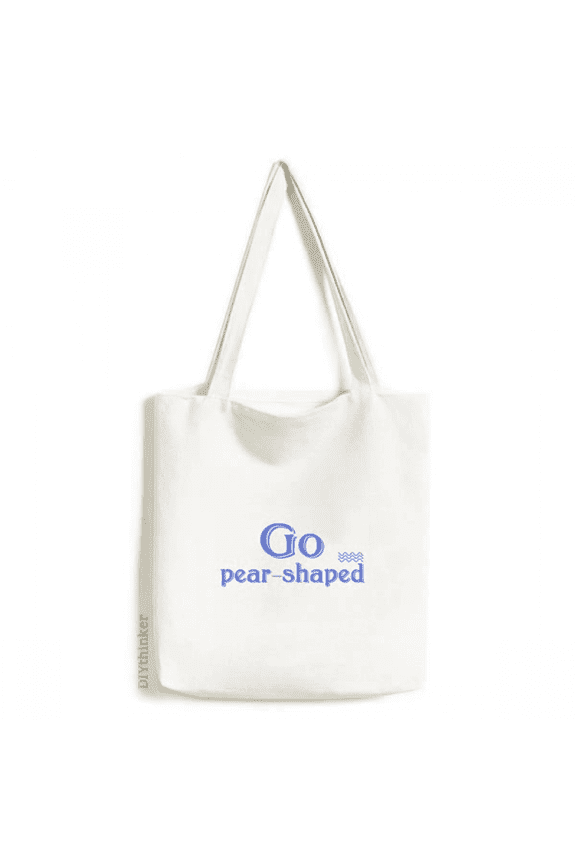 Interesting Catchword Pear Shaped Tote Canvas Bag Shopping Satchel Casual Handbag