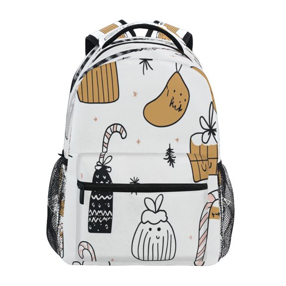 Interesting Festive Doodles Stylish Large Backpack 15L Self-Standing Durable Twill for School, Office and Travel Use
