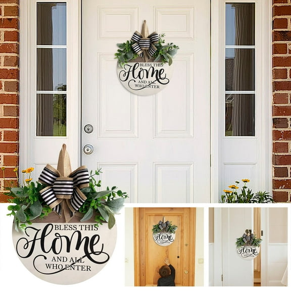 Interesting Front Door Logo Hanger and Wreath, General Purpose Front Door Decoration for Everyday Use, Practical Household Accessory for Basic Home Decor and Standard Style Entryway Enhancement