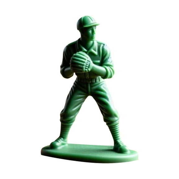 Interesting Green Baseball Soldier Character Classic Toy Set for Home Desk Display Museum Figurine