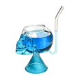 thumbnail image 1 of Interesting Colored Glass Cup Transparent Straw Cup Glass&Bottle Decorations, 1 of 5