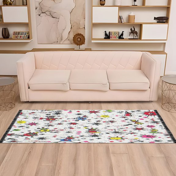 Interesting Hand Drawn Creatures 72x23.5" Bedroom Runner Rug, Durable and Non-Slip for Hallways and Living Rooms