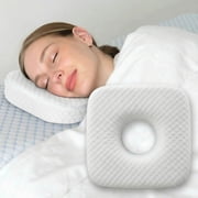 CHARRYARN by TexStead Ear Protection Pillow with Center Hole, Side-Sleeping Pillow, Soft Memory Foam Cushion, Prevents Ear Pressure & Relieves Ear Pain   Breathable & Washable Cover-9*9*2inch-White