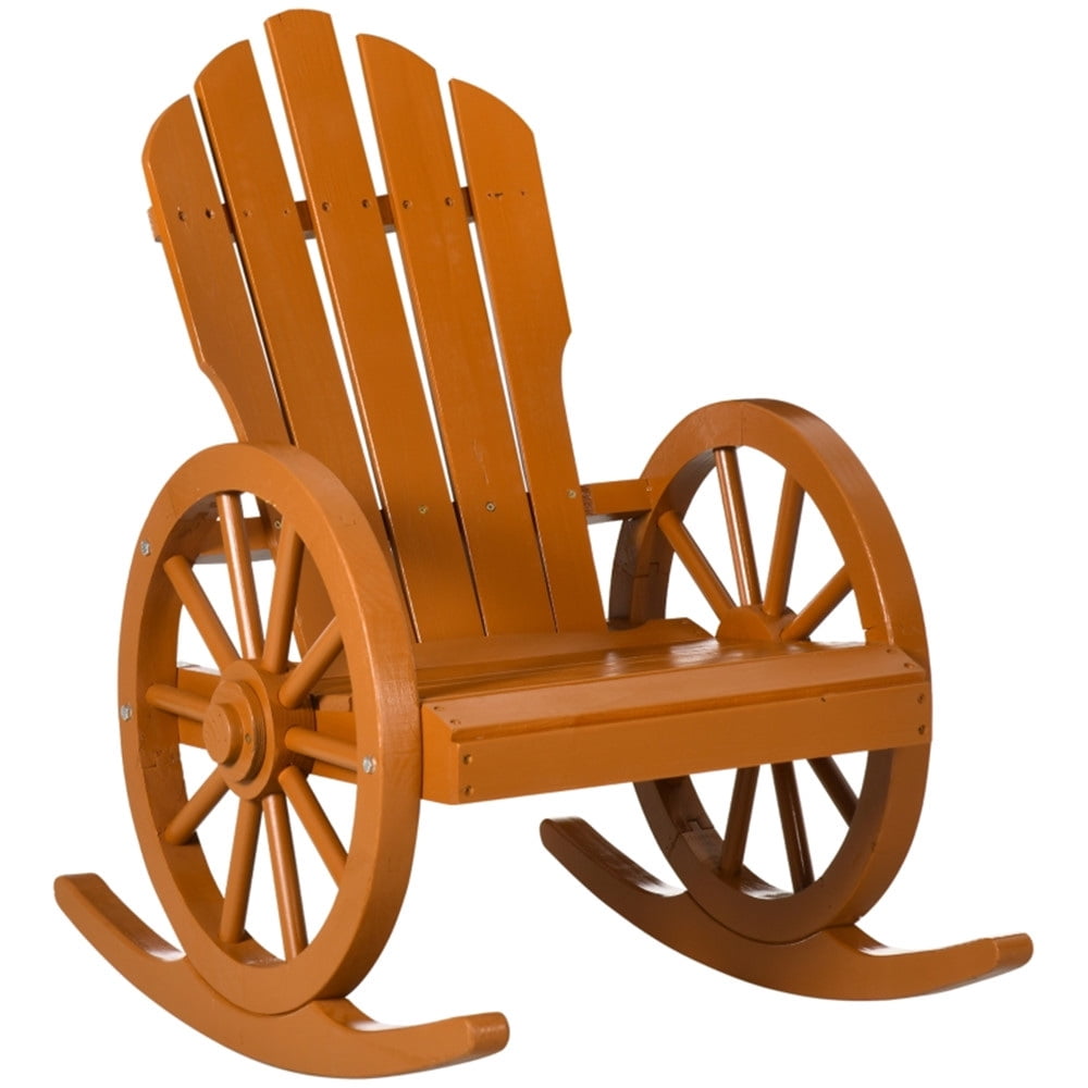 Interesting Rocking Chair with Wheel-shaped Armrest and Slatted ...
