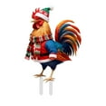 thumbnail image 1 of Interesting Xmas Chicken Garden Ground Stake Adornment Colorful Insert Art Xmas Outdoor Ornamentation For Yard Outdoor Vegetable Garden Markers Small Garden Flags for outside Valentines Metal Holder, 1 of 2