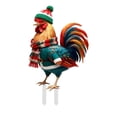 thumbnail image 1 of Interesting Xmas Chicken Garden Ground Stake Adornment Colorful Insert Art Xmas Outdoor Ornamentation For Yard Outdoor Vegetable Garden Markers Small Garden Flags for outside Valentines Metal Holder, 1 of 2
