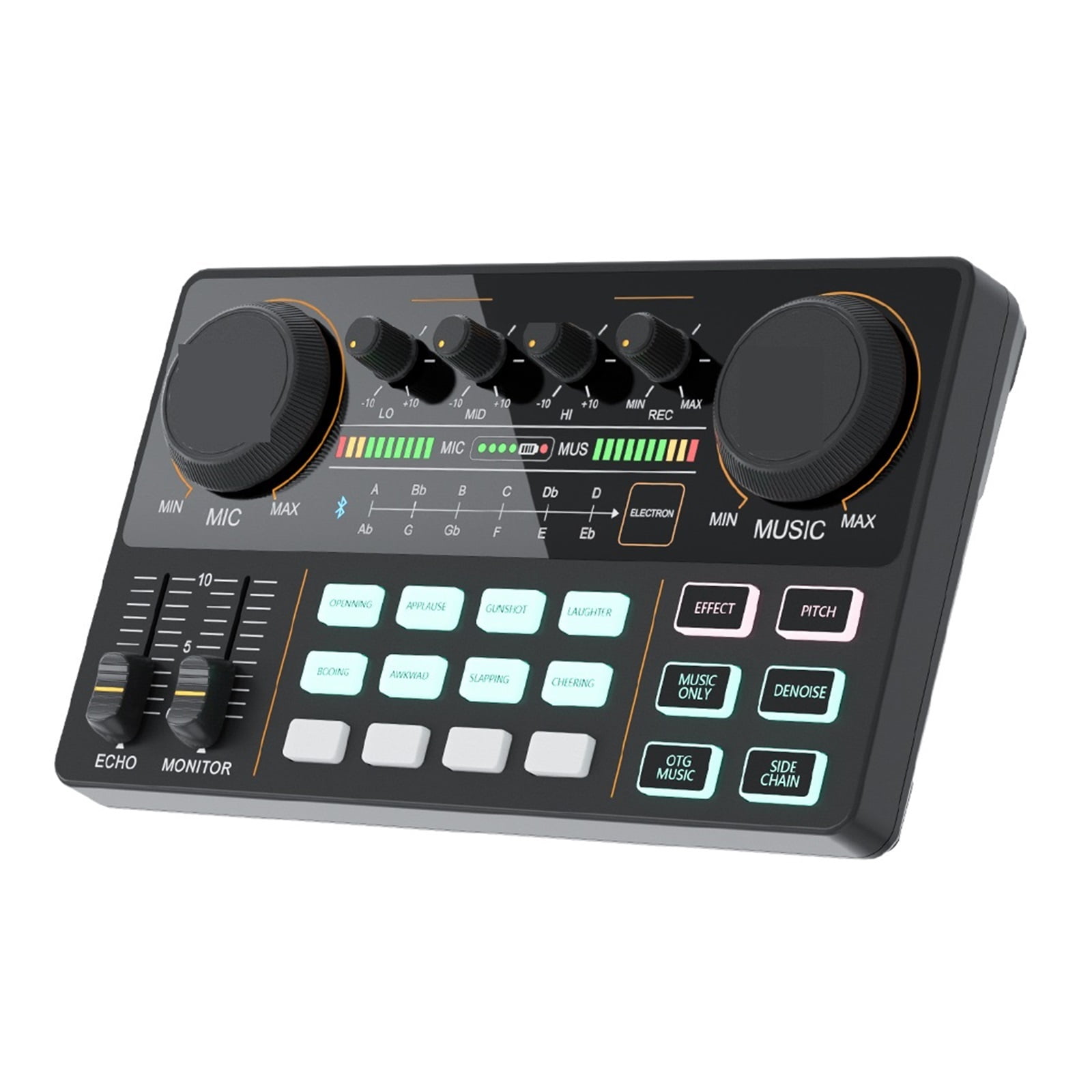 Interface Kit Sound Card With Microphone 3.5mm Condenser Mic For Computer Mobile Phone Recording Streaming