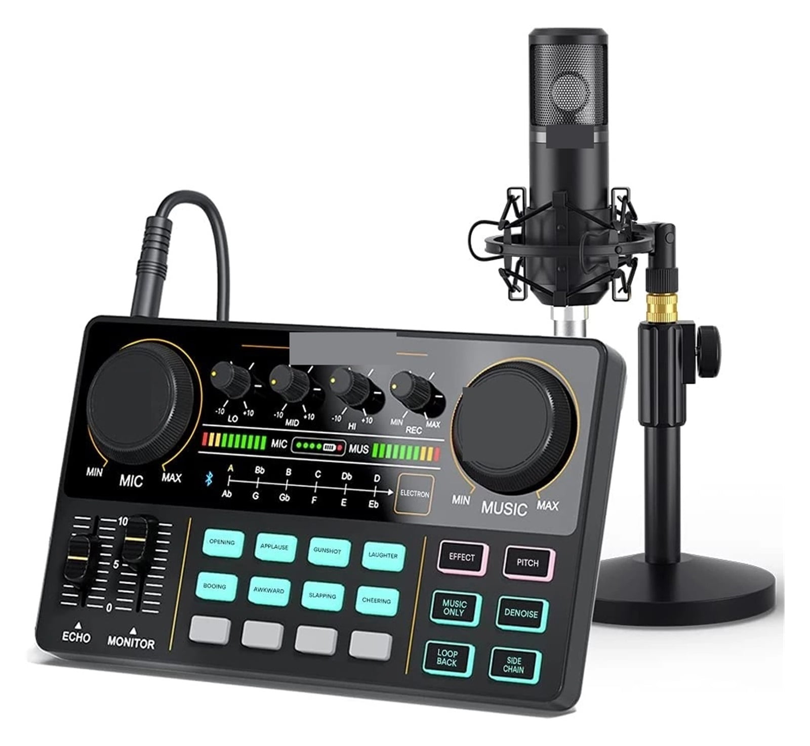 Interface, Lite ALL-IN-ONE Podcast Studio With 25mm Large Diaphragm Microphone For Streaming,Dj ,Clear Sound