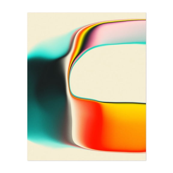 Interference - Digital Art Abstract Modern Art Geometric Psychedelic Surrealism Minimalist Unframed Wall Art Print 30 x 40 inches