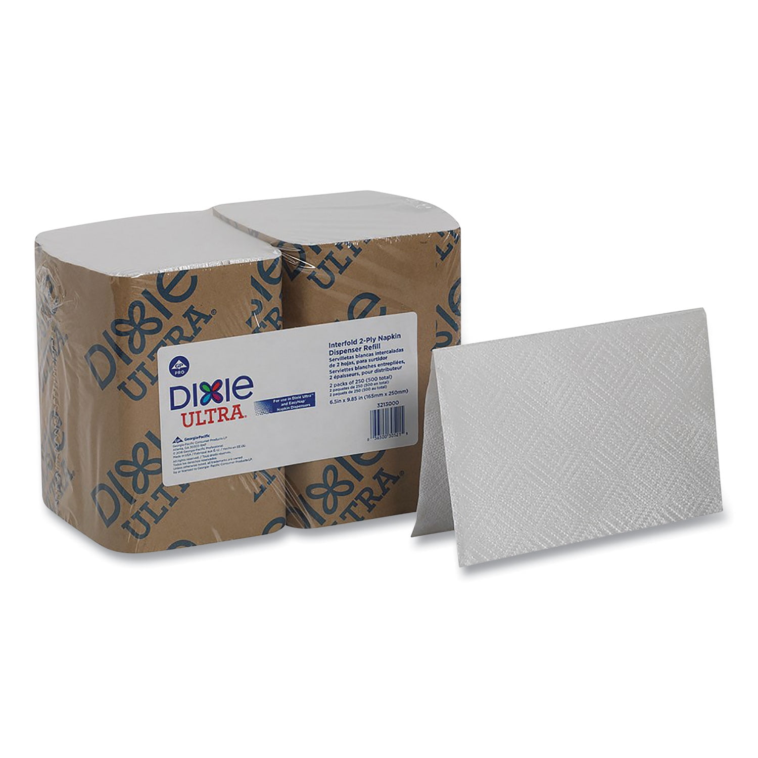 Interfold Napkin Refills, 2 Ply, 6 1/2x9 7/8, White, 500/Pk, 6 Pack/Ctn Interfold Napkin Refills, 2 Ply, 6 1/2x9 7/8, White, 500/Pk, 6 Pack/Ctn