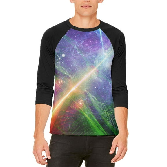 Intergalactic Rave Festival Mens Raglan T Shirt White-Black SM