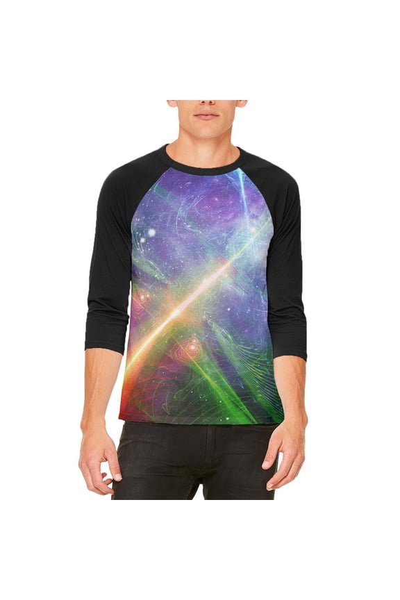 Intergalactic Rave Festival Mens Raglan T Shirt White-Black SM