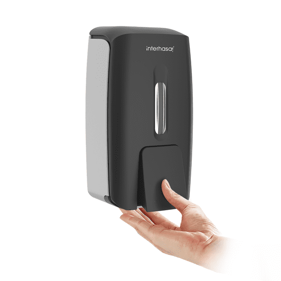 Interhasa! 27oz 800ml Wall-Mounted Commercial Liquid Soap & Lotion Dispenser, ABS,Black.