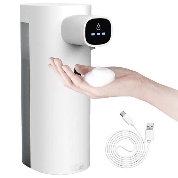 Interhasa! 10oz/300ml Automatic Foaming Soap Dispenser Touchless Foam Soap Dispenser,USB Rechargeable