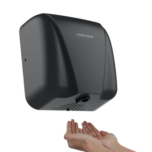 Interhasa Stainless Steel Hand Dryer 1800W High Speed,8-10 s Dry Time, Sturdy Commercial/Home/Industry/Bathroom,black.