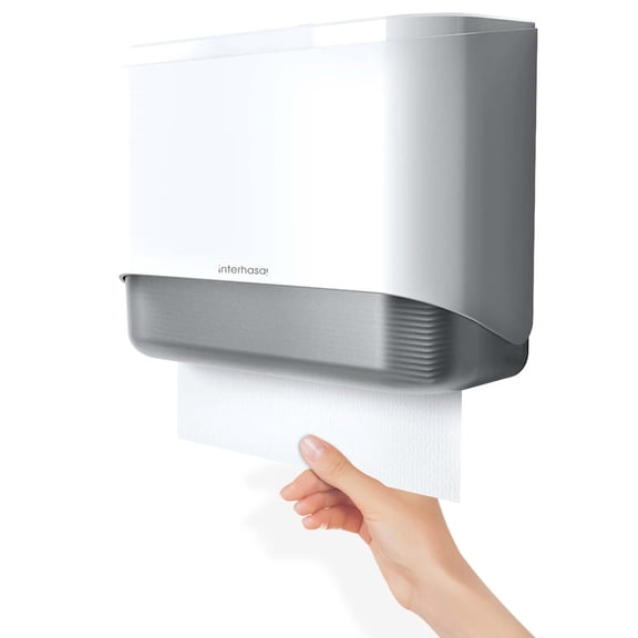 Interhasa Wall Mount Paper Holder & Dispenser with Installation Accessories, White, 1 Count, 1 Pack
