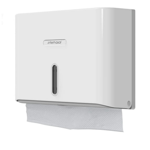Interhasa Wall-Mounted Paper Towel Dispenser for Multi-Fold Tissues,Home & Commercial Use, White