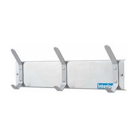 Interion 24""W Coat Rack with 3 Hooks - Silver