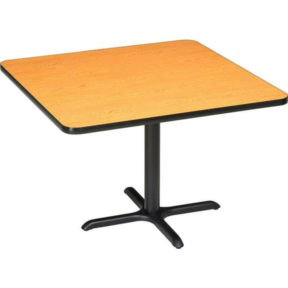 Interion 42 in. Square Restaurant Table, Oak