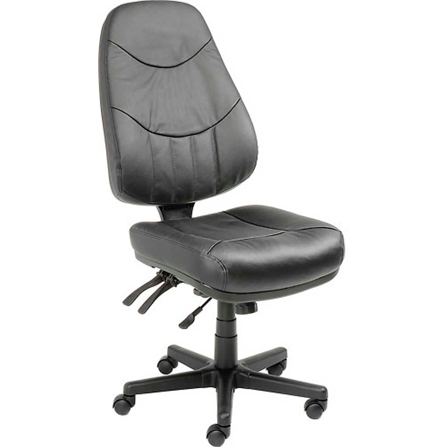8 Way Adjustable Ergonomic Multifunction Chair, Leather, Black ...