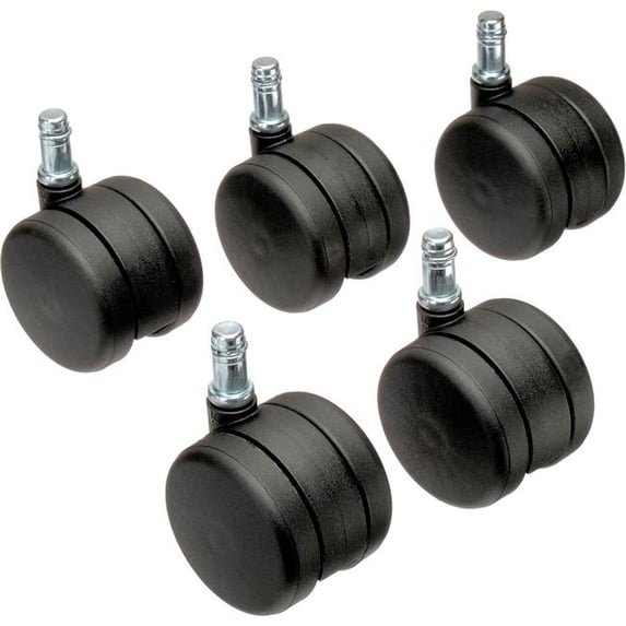 Global Industrial RP2025 Interion 60 mm Casters - Black - 5 Per Set