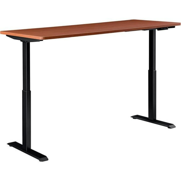 Global Industrial 695779CH Interion Electric Height Adjustable Desk 48 in. x 30 in. - Cherry with Black Base