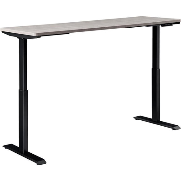 Global Industrial 695781GY Interion Electric Height Adjustable Table with Black Base, Gray - 72 x 30 in.