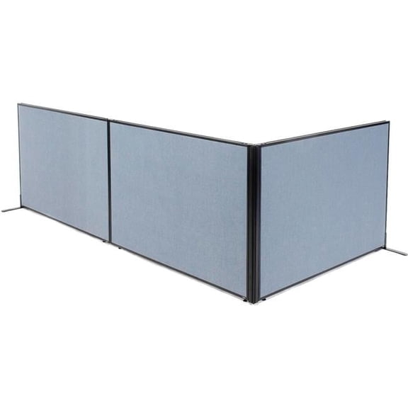 Interion Freestanding 3-Panel Corner Room Divider, Blue - 60.25 x 42 in.