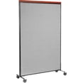 thumbnail image 1 of 48-1/4"W x 100-1/2"H Deluxe Mobile Office Partition Panel, Gray, 1 of 4