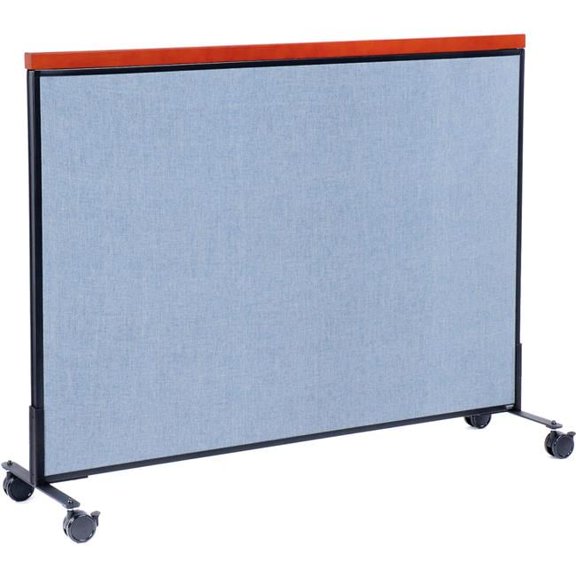 Interion Mobile Deluxe Office Partition Panel, Blue - 60.25 x 46.5 in.