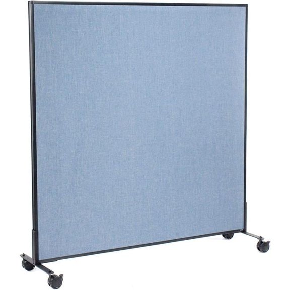 Interion Mobile Office Partition Panel, Blue - 60.25 x 63 in.