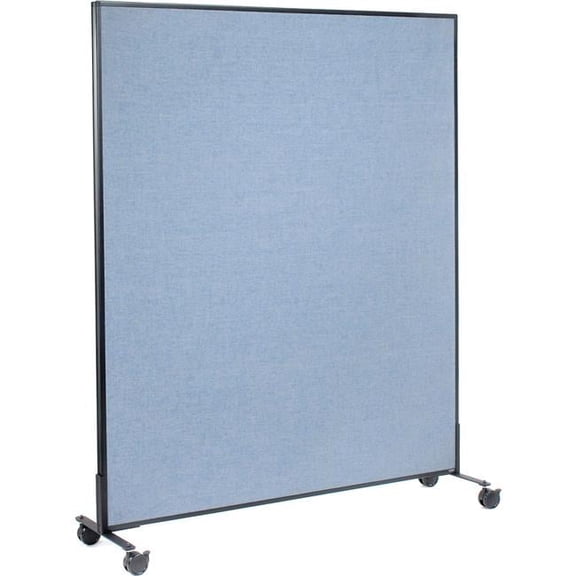 Interion Mobile Office Partition Panel, Blue - 60.25 x 96 in.